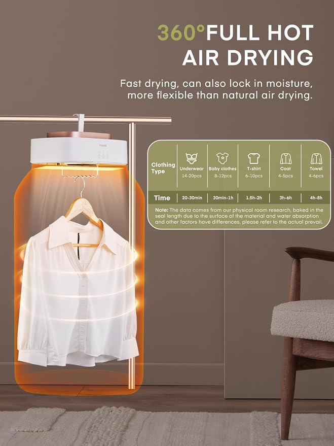 Portable Clothes Dryers, Mini Laundry Dryers with Timer Function & Dry Bag, Easy to Use Multiple Compact Dryer for Clothes, for Travel, Apartment, RV, Dorm, for Light Clothes, Underwear, Baby Clothe