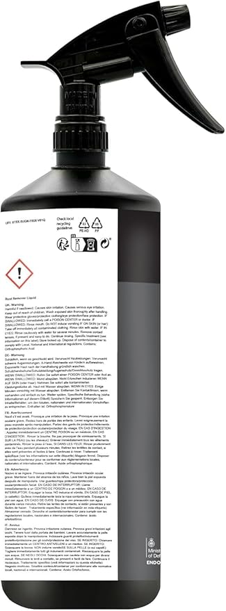 JENOLITE Rust Remover Trigger Spray for Metal 1 L (33.8 fl oz). Fast‑Acting Liquid Restores Bare Metal. Industrial Strength No‑Drip Spray Removes Rust & Oxide Films. Made in Britain