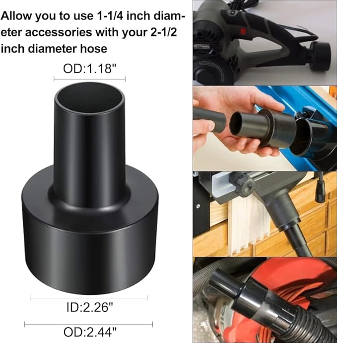 9 Pcs Household Cleaning Vacuum Cleaner Attachments for Shop Vac Accessories - 2 1/2" to 1 1/4" Vacuum Hose Adapter, 1 7/8" to 1" Adapter for Shop Vac, 1 1/4" Vacuum Brush Flexible Crevice Tool
