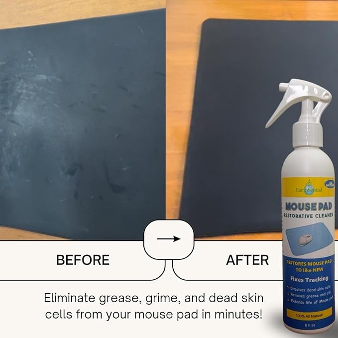 Mouse Pad Restorative Cleaner for Gaming & Work Mousepads, Restores Tracking, Fast-Drying Formula, 8 oz spray