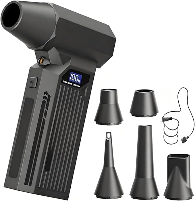 Compressed Air Duster -Mini Blower Turbo Fan,150000RPM Cordless Electric air Duster for Keyboard PC Cleaning,No Canned,Jet Dry Blower Air Blower for Home and Car