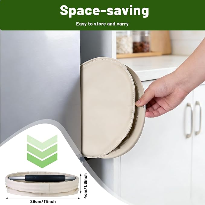 17L Foldable Cleaning Caddy with Handle - Portable Oxford Fabric Storage Bucket, Organiser for Cleaning Supplies, Toiletries, Home, Garden, Picnic & Beach (Beige)