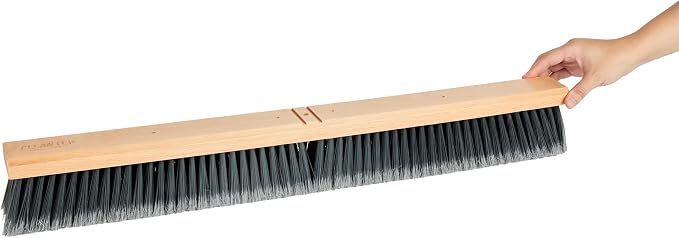 Restaurantware-BROOM HEAD ONLY: Clean Tek Professional 30-Inch Broom Head, 1 Heavy-Duty Push Cleaning Tool - Handle And Brace Sold Separately, Medium Plastic Bristles, Wooden, Commercial Use