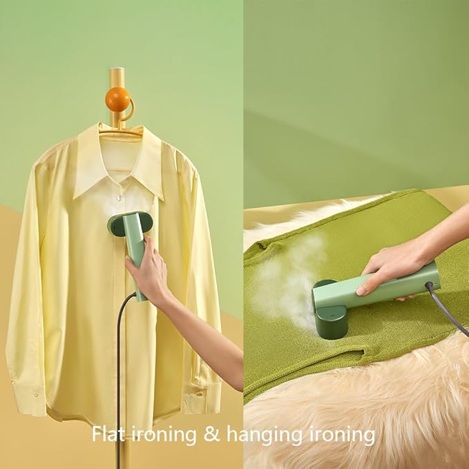 Nexdoo G6 Steamer for Clothes Portable 2-in-1 Travel Steamer Iron for Clothes, Just 0.7lbs Lightly, 10 Minutes of Continuous Steam, 900W Light Steamer for travel and home (green)