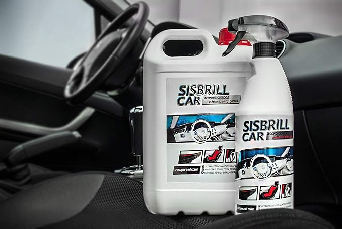Sisbrill Car Leather Cleaner & Conditioner Spray – Auto Interior Cleaner for Leather, Plastic, Vinyl, Dashboards – Satin Finish – 1.3 Gal