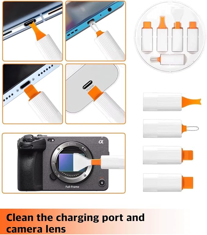25-in-1 Electronics Cleaning Kit - Headphone Earbud Cleaner with Keycap Puller,Magnetic Charger Organizer & Phone Stand for Laptops,VR Headsets,Cameras & Small Gadgets