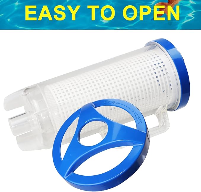 Large Pool Leaf Catcher,Leaf Canister for Pool Vacuum, in-line Pool Filter Canister with Mesh Basket, Compatible with Hayward Automatic & Manual Suction Pool Cleaners