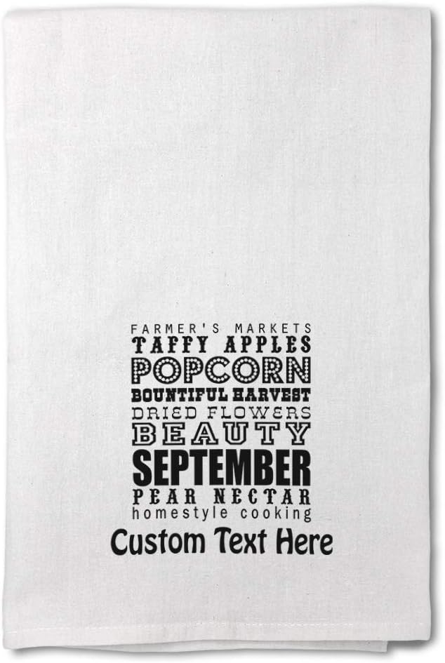 Style In Print Custom Decor Flour Kitchen Towels September Pear Nectar Fall Season Autumn Seasons Fall Cleaning Supplies Dish Towels Personalized Text Here