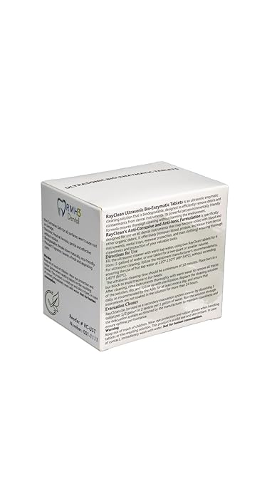 RayClean Dental Ultrasonic Cleaning Tablets – Instrument Cleaner for Dental Labs & Clinics – 64 Tablets