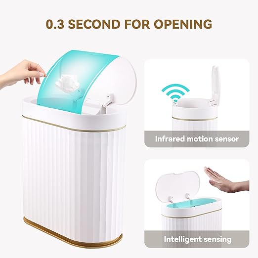 ELPHECO 2.5 Gallon Trash Can + 2.5 Gallon Trash Can with Toilet Brush