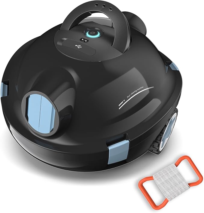 Cordless Robotic Pool Cleaner, Automatic Pool Vacuum - 120 Mins Runtime, Powerful Suction, Self-Parking, Lightweight for Above/Inground Pools Up to 65ft/1100 Sq.Ft