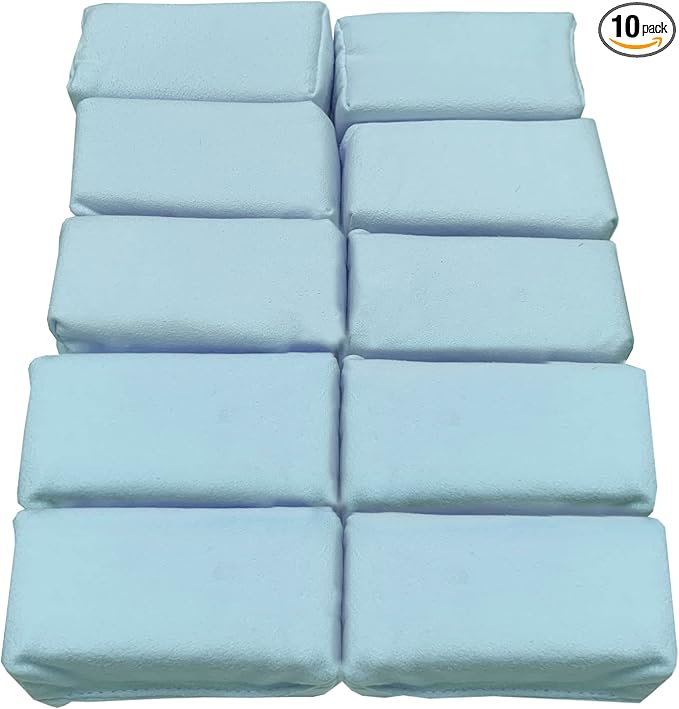 Detailer's Preference Suede Scratch-Free & Streak-Free Microfiber Coating Applicators, Less Absorbent to Save Wax & Coatings with Hidden Stitching & Ergonomic Design, 3”x1.5”x1.5”, Blue, 10-Pack