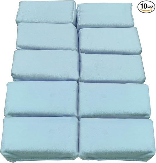 Detailer's Preference Suede Scratch-Free & Streak-Free Microfiber Coating Applicators, Less Absorbent to Save Wax & Coatings with Hidden Stitching & Ergonomic Design, 3”x1.5”x1.5”, Blue, 10-Pack