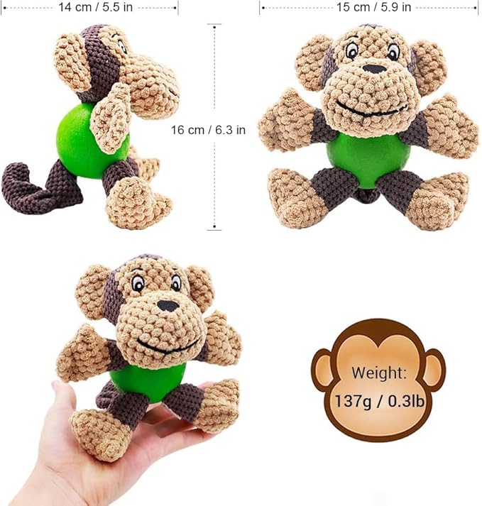 Raffaelo Wool Ball and Raffaelo Dog Toy Plush Squeaking Dog Toy Set