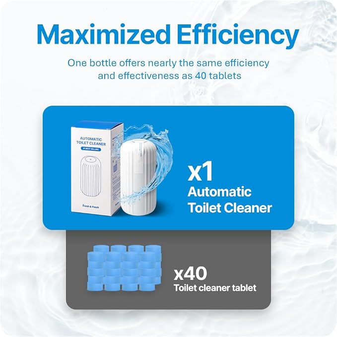 Fresh & Fresh Automatic Toilet Bowl Cleaners (Orange) - 1 Bottle(UPTO 2500 FLUSHES/Bottle), Commercial and Residential Toilet Cleaner 3-4 MONTH Lasting Toilet Bowl Cleaner Bottle