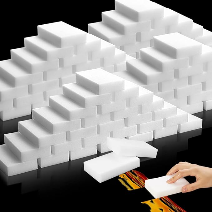 Magic Sponge Eraser, 100Pcs+50Pcs, 150pcs in Total, Durable Cleaning Foam, Premium Scrubber Pads, for Sinks, Kitchen, Bathroom, Wall, Glass, Shoes, Multi-Purpose Powerful Sponge.