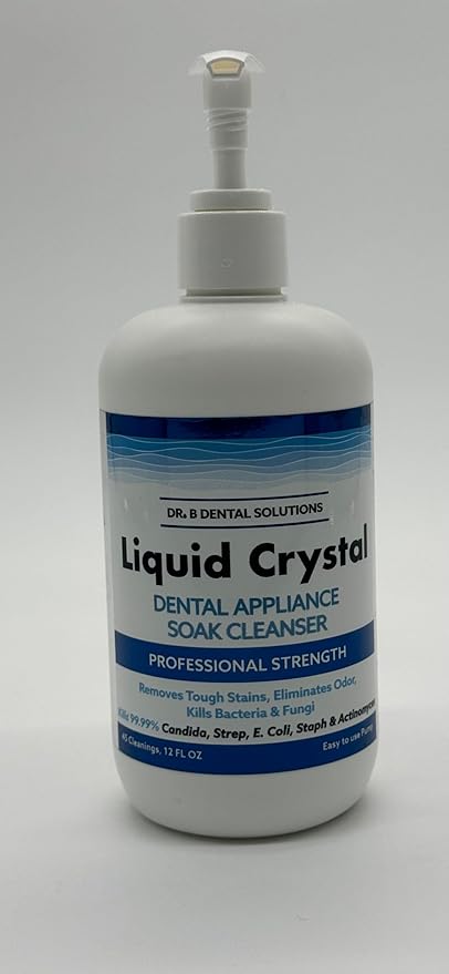 Dr. B Dental Liquid Crystal Soak Cleanser & Solutions Ultrasonic Cleaner Bundle | Complete Appliance Cleaning System for Dentures, Night Guards, Retainers & Aligners