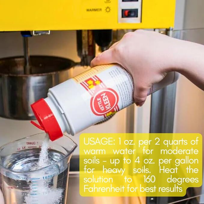 ATREVO Kettle Kleen - Popcorn Machine Cleaner Kit. Home and Concession Equipment. 31 Oz (2 Lb) Caustic Free Scoop Extralong.