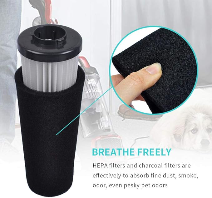 4 Pack F112 Filter Replacement & 3 Pack Style 5 Belt Compatible with Dirt Devil UD70161, UD70167, UD70181, UD70185 Power Max Upright Vacuum