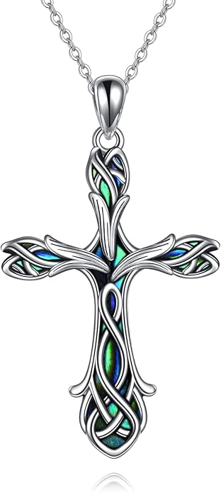 ONEFINITY Religious Cross Pendant Necklace Sterling Silver Origami Cross Pendant Gifts for Women Men Jewelry