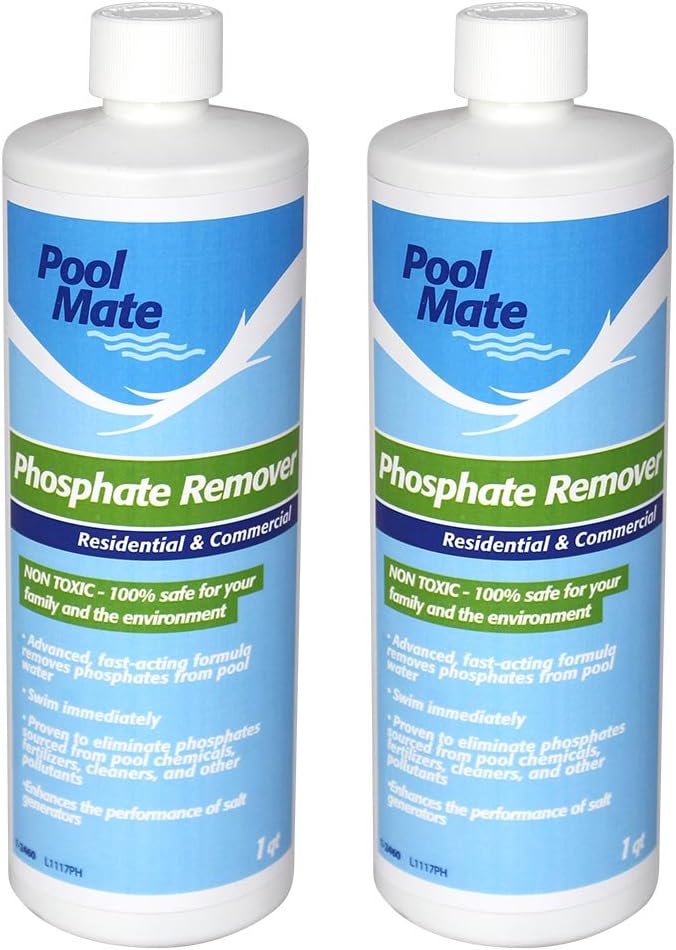 Pool Mate 1-Quart 2-Pack Premium Phosphate Remover Pool, Made in USA