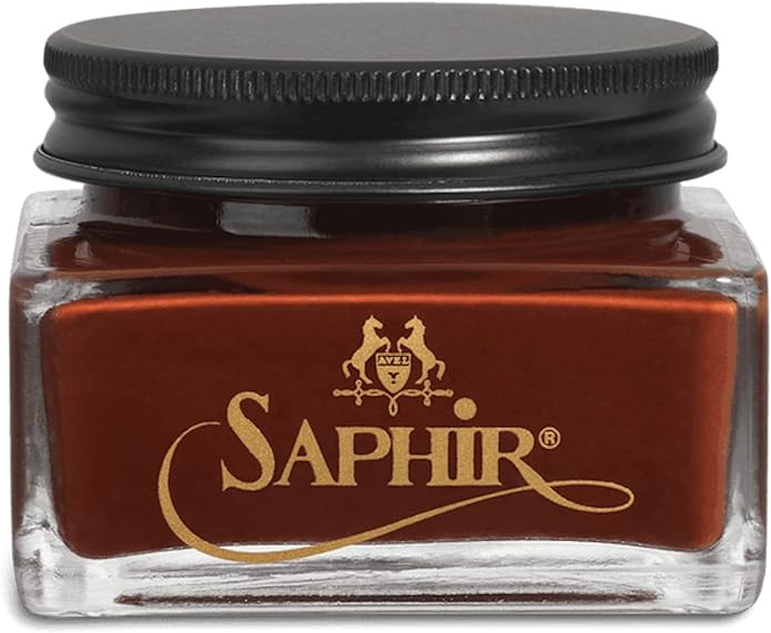 Saphir Medaille d'Or Pommadier Cream 75ml – Natural Cream Leather Shoe Polish, Leather Conditioner for Boots, Handbags