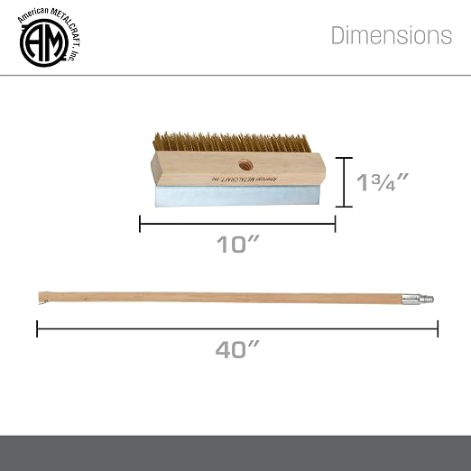 American METALCRAFT, Inc. American Metalcraft 1597 Wood Handle Oven Brush, Aluminum-Threaded Tip, 40-Inch Handle, Brown