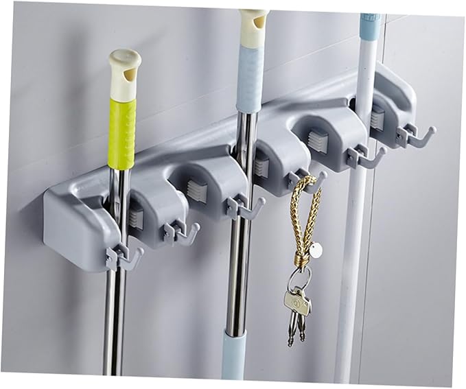 CHILDWEET Brush Hanger Umbrella Wall Hanger Toiletries Organizer Preserved Flower Keychain Utensil Hanging Rack Hand Fans Storage Shelves Mop Holder Tool Organizer Deck Broom