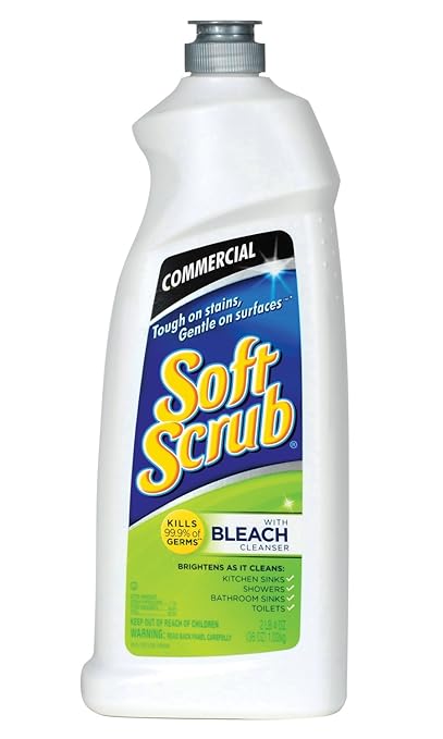 Soft Scrub Commercial Disinfectant Cleanser with Bleach, 36 OZ Bottle (Pack of 6)
