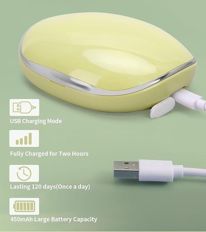 ofone Contact Lens Cleaner, Ultrasonic Contact Lens Cleaning Machine with USB Charger, Timer Display and 5 Contact Solution Cases Kit Replacement for Soft Hard Colored RGP Lenses (Avocado Green)