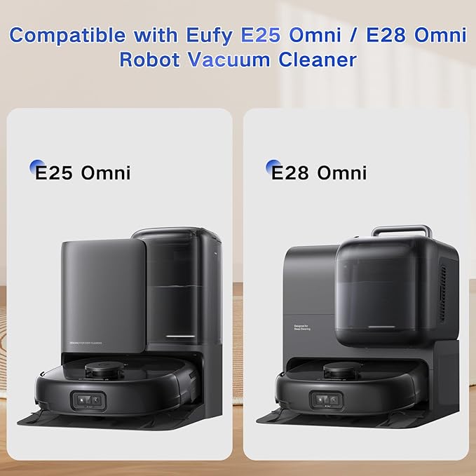 Replacement Parts for Eufy E25 Omni / E28 Omni Robot Vacuum Cleaner Accessories, 1 Rolling Brush, 1 Roller Mop, 2 Filter,4 Side Brush, 6 Dust Bag