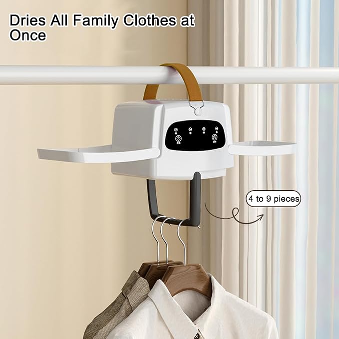 Portable Clothes Dryer, Mini Compact Dryer, Upgraded Fast-Drying Machine with Adjustable Timer & Wrinkle-Reducing Heat, for Travel, Apartment, Families, RV