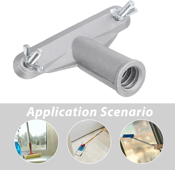 VILLCASE Broom Handle Adapter and Mounting Brackets 4-Pack for Secure Broom Head Connection and Pole Handle Extension Easy Installation 4.72X3.07X4.72 Inches