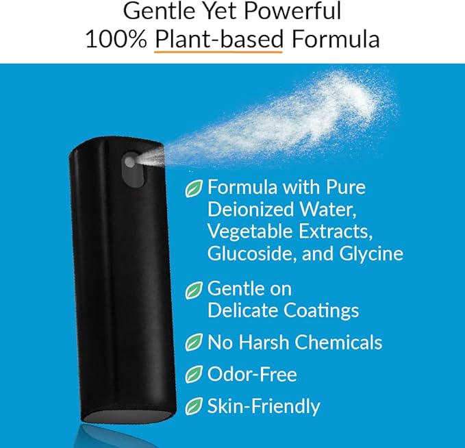 6X iCloth 2-in-1 Screen Cleaner Spray & Microfiber Cloth for Laptops, Tablets, Phones, Car Screens & Touchscreens, Streak-Free & Anti-Smudge, Large 0.68 fl oz (20ml) Bottles for Family Use