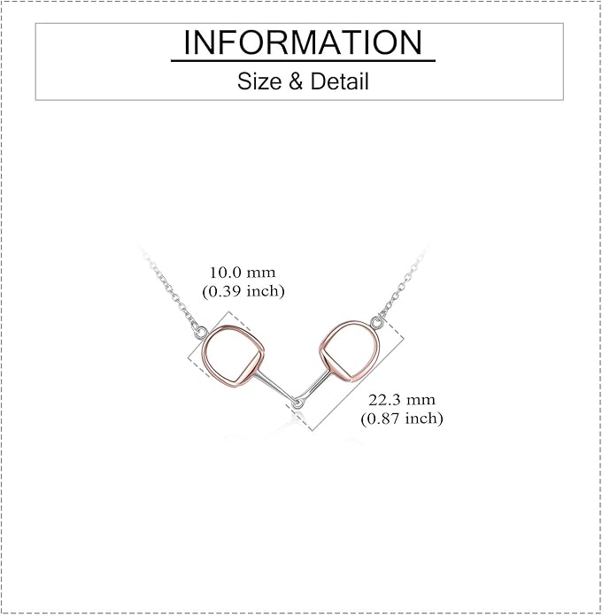 Horse Gift Jewelry 925 Sterling Silver Horse Snaffle Pendant Necklace Horse Gift for Women Girls