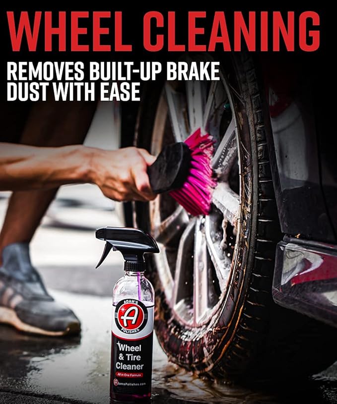 Adam's Polishes Wheel & Tire Cleaner Bundle - A Chemical Formula That Combines Our Wheel Cleaner & Tire & Rubber Into an All in One Formula - Works On Alloy Chrome Aluminum Clear-Coated Painted Rims
