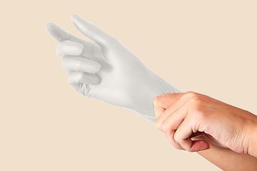 BeeSure BE1126 Slim Nitrile Powder Free Exam Gloves, Small (Pack of 200),white