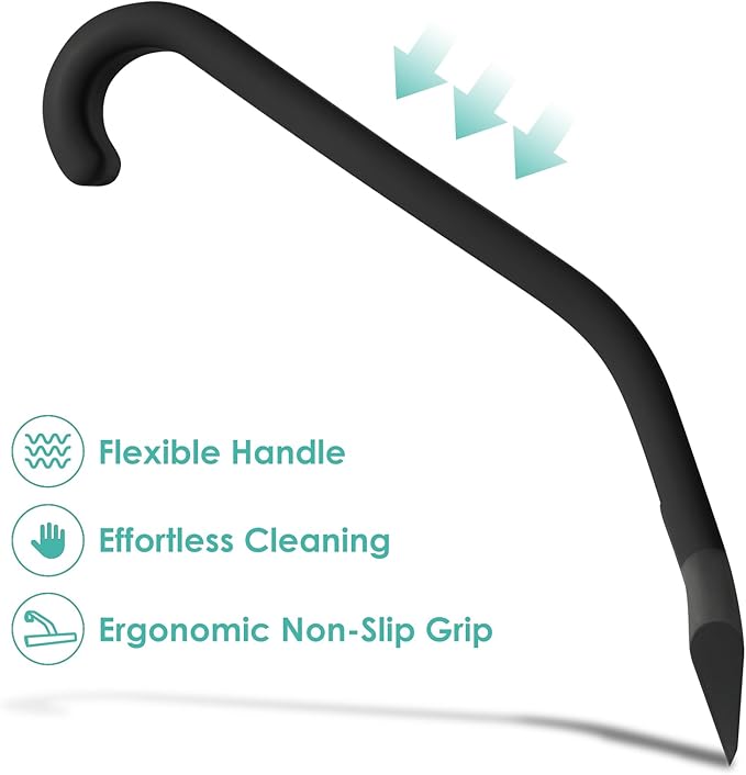 Shower Squeegee for Glass Door, One-Piece Silicone Squeegee with Minimalist Design and Integrated Hook for Easy Hanging, Cleaning Shower Walls, Glass Doors, Windows