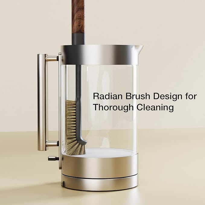 Cleaning Brush, Diveotree Hard Bristle Brush for Deep Cleaning Grout, Sink, Cup, Teapot, Bottle, Blender, Multi-Purpose Brush wih Long Handle for Kitchen (Brown)