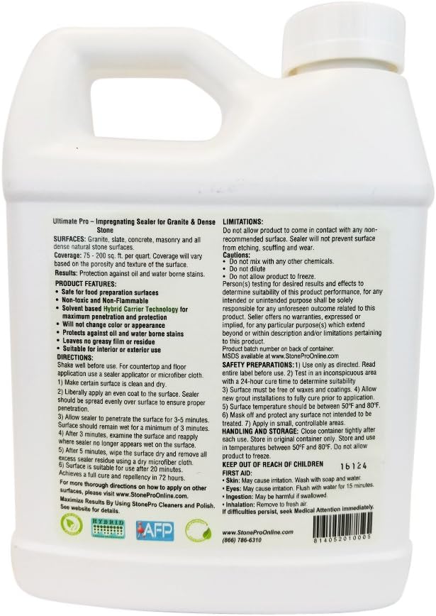 Stone Pro Crystal Clean - Daily Stone and Tile Cleaner - Concentrate - 1 Quart
