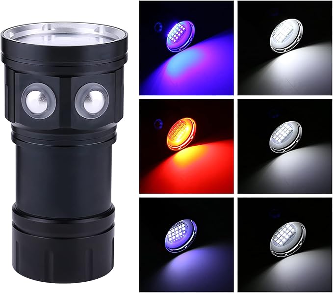 Dive Light, Diving Flashlight 18000 Lumen IPX8 Waterproof Diving Torch Scuba Dive Lights 500M Underwater LED Flashlight Submersible Lights