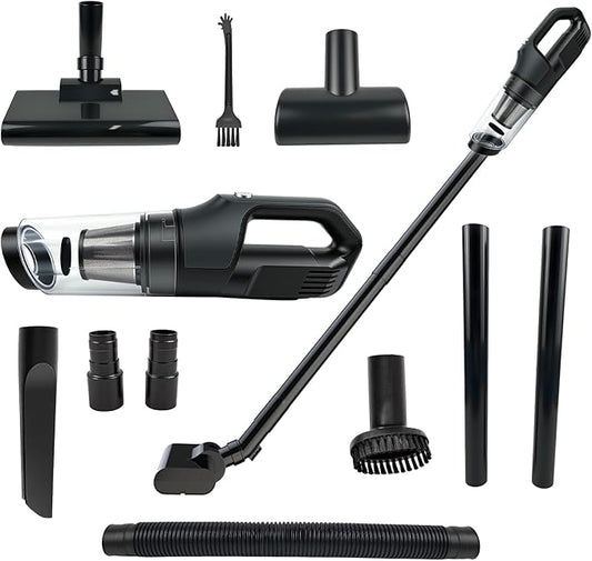 1.1lbs Lightweight Cordless Handheld Vacuum, 5-in-1 Rechargeable Portable Car Vacuum Cleaner with Washable Filter & Multi-Nozzles, Powerful Pet Hair Remover for Home, Office & Car Detailing