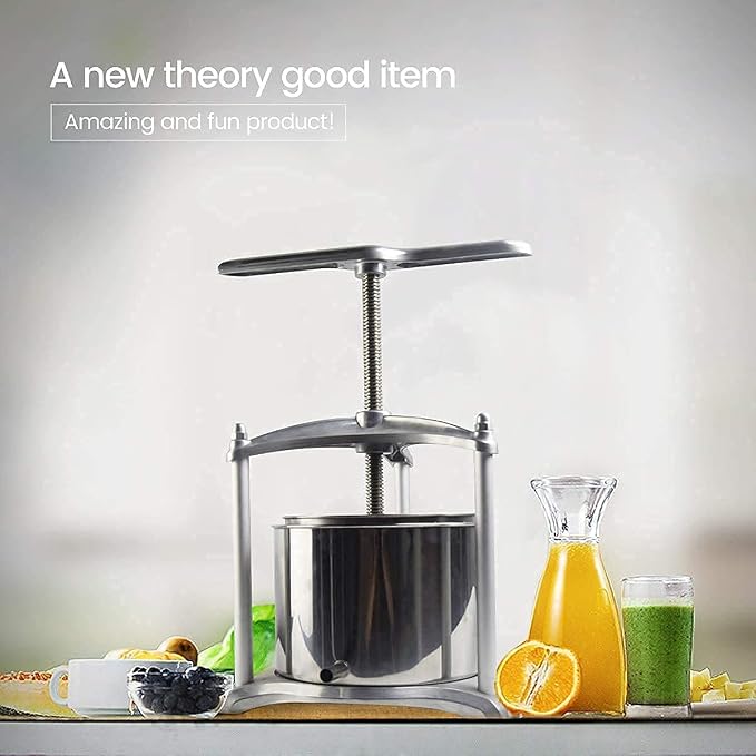 Fruit Wine Press with filter bag - 100% Natural Juice Making for Apple/Carrot/Orange/Berry/Vegetables,Food-Grade Stainless Steel Cheese&Tincture&Herbal Press