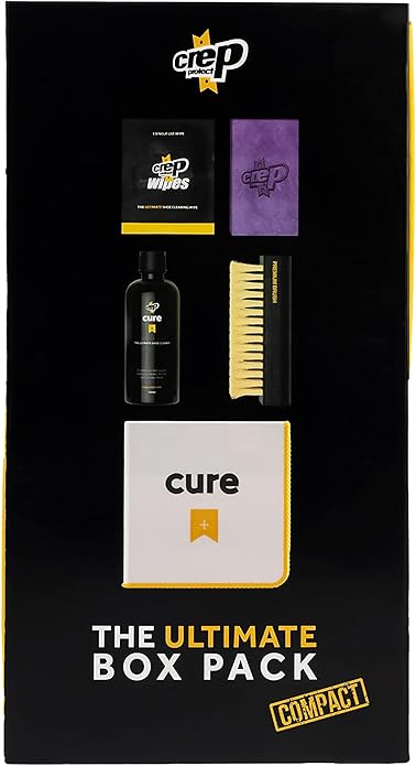 Crep Protect Shoe Care Pack - COMPACT Premium Sneaker Cleaning Kit with 9 x Sneaker Wipes, 1 x Suede & Nubuck Eraser, 3.38 Oz Cleaning Solution, Microfibre Cloth & Brush