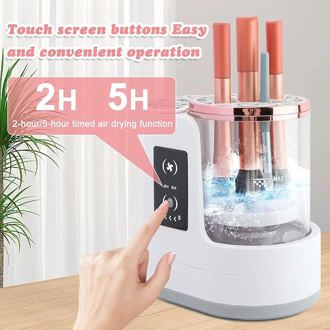 3-in-1 Electric Makeup Brush Cleaner & Dryer, Automatic USB-Powered Cleaning Machine for All Cosmetic Brush Sizes, Portable Quick-Dry Tool for Beauty Brushes(White,Size:6.8inch)