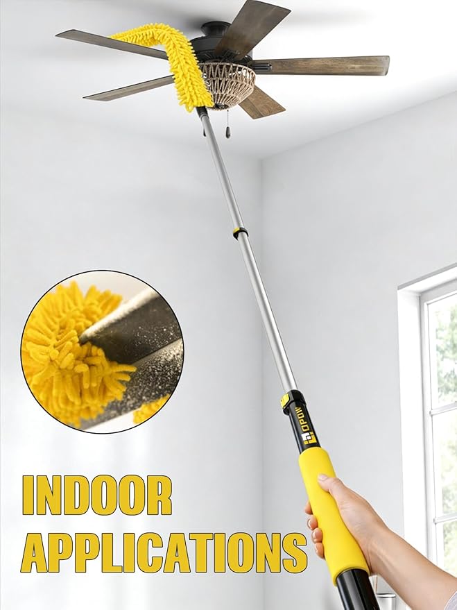3.5-8ft Telescopic Extension Pole, Heavy-Duty Aluminum Paint Roller Extension Pole with Flip-Lock, Universal Thread, Multi-Purpose Extendable Pole for All-Purpose Home Use