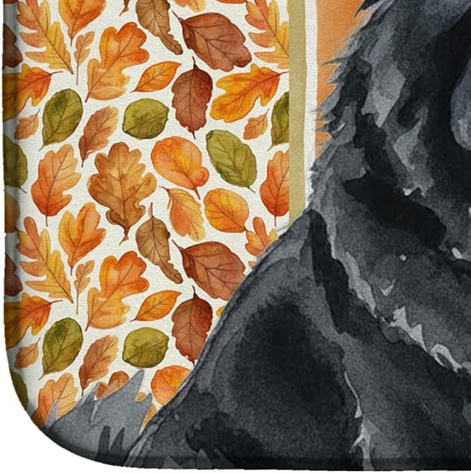 Caroline's Treasures Black Chow Chow Heirloom Fall Dish Drying Mat Absorbent Dish Drying Mat Pad for Kitchen Counter Dish Drainer Mat for Countertop, 14 x 21", Multicolor