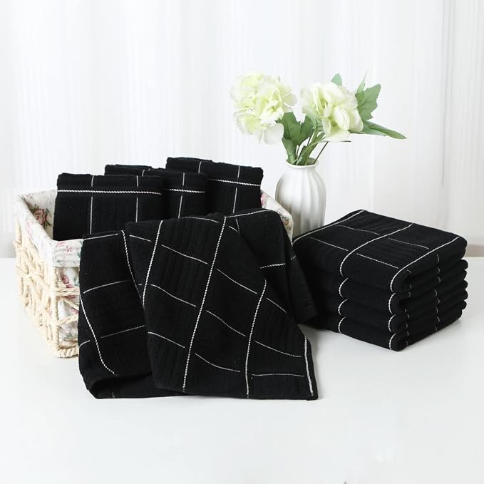 Glynniss Kitchen Towels and Dishcloths Set, Four Kitchen Dish Towels 16x26 Inches, Four Absorbent Dish Cloths for Washing Dishes 12x12 Inches, Cleaning and Drying for Everyday Use Pack of 8 (Rust)