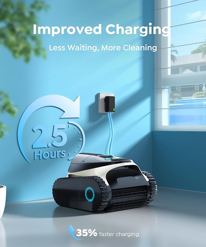 (2026 NEW) Brinbo Pool Cleaner Robot with Multi Cleaning Modes, Wall Climbing, Waterline Scrubbing, 2.5H Fast Charging, Tripe-Motor Strong Suction, C1 Pool Vacuum for Inground Pools, Onyx & Pearl