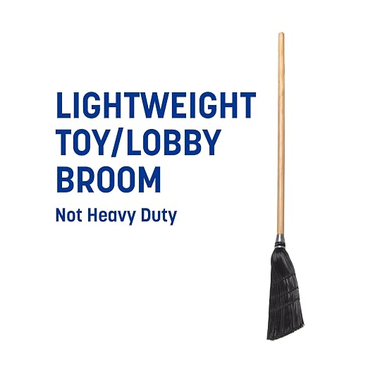 Carlisle FoodService Products 4168303 Synthetic Corn Toy/Lobby Broom with Wood Handle, Polypropylene Bristles, 40" Overall Length, Black (Case of 12)